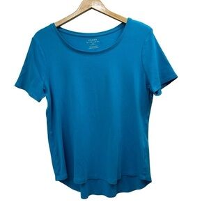 Chico’s The Ultimate Tee Cotton Aqua Blue Short Sleeve Top, 2